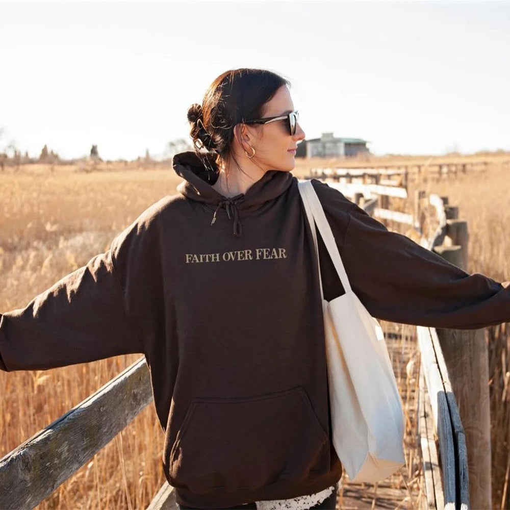 Faith Over Fear Christian Bible Verse Hoodie - Unisex