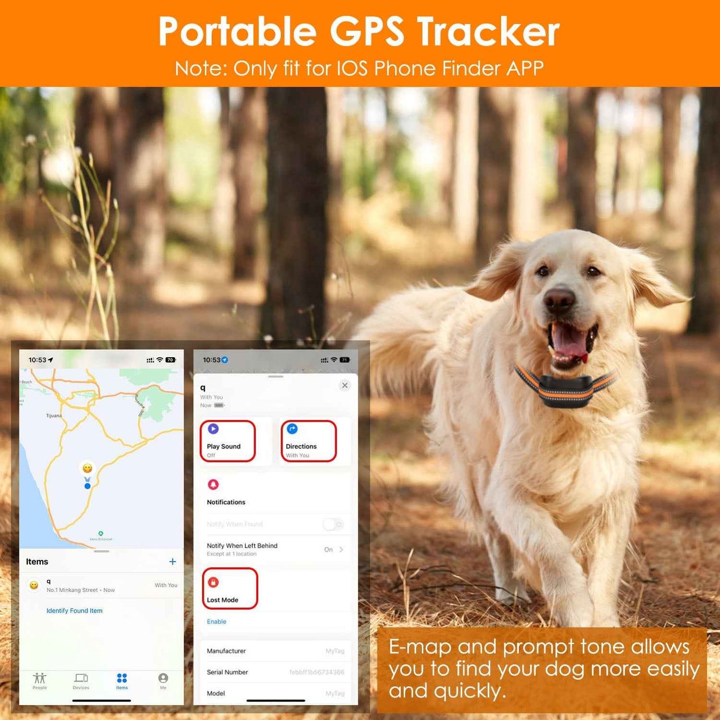 2 In 1 Waterproof Dog GPS Wireles, With 32-2887FT Radius, Fence Tracker Dog Collar