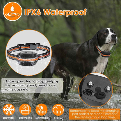 2 In 1 Waterproof Dog GPS Wireles, With 32-2887FT Radius, Fence Tracker Dog Collar