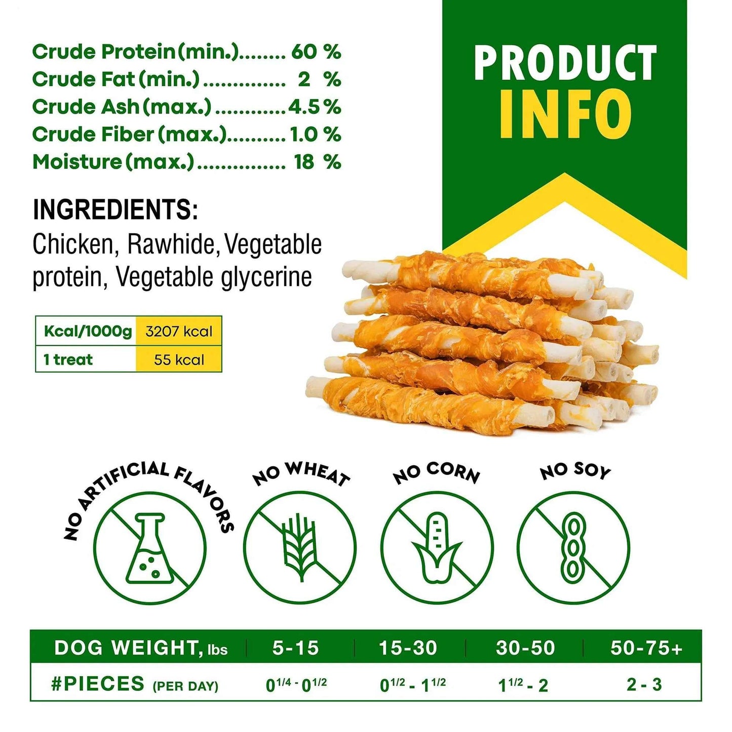 Chicken Wrapped Grain Free All Natural Dog Snack Sticks