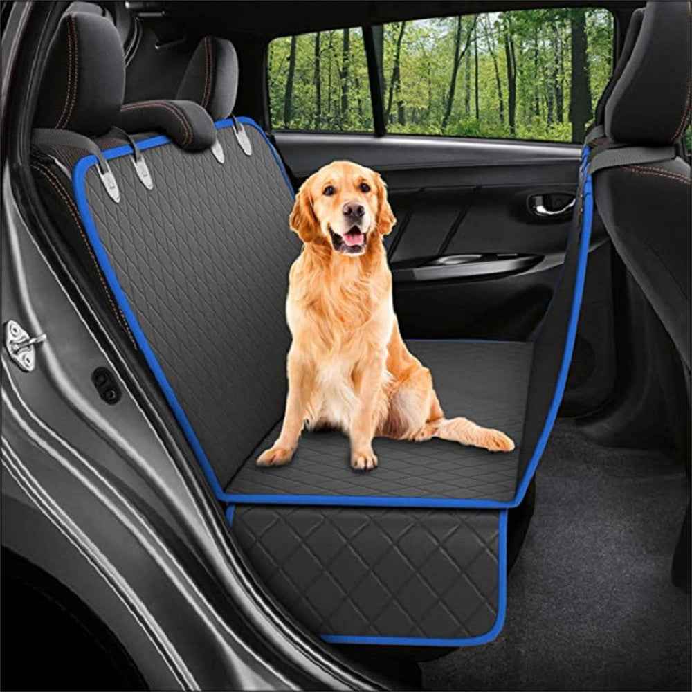 Dog Car Rear Seat Cover andSafety Protector With Seat Mat, Zipper And Pocket For Travel