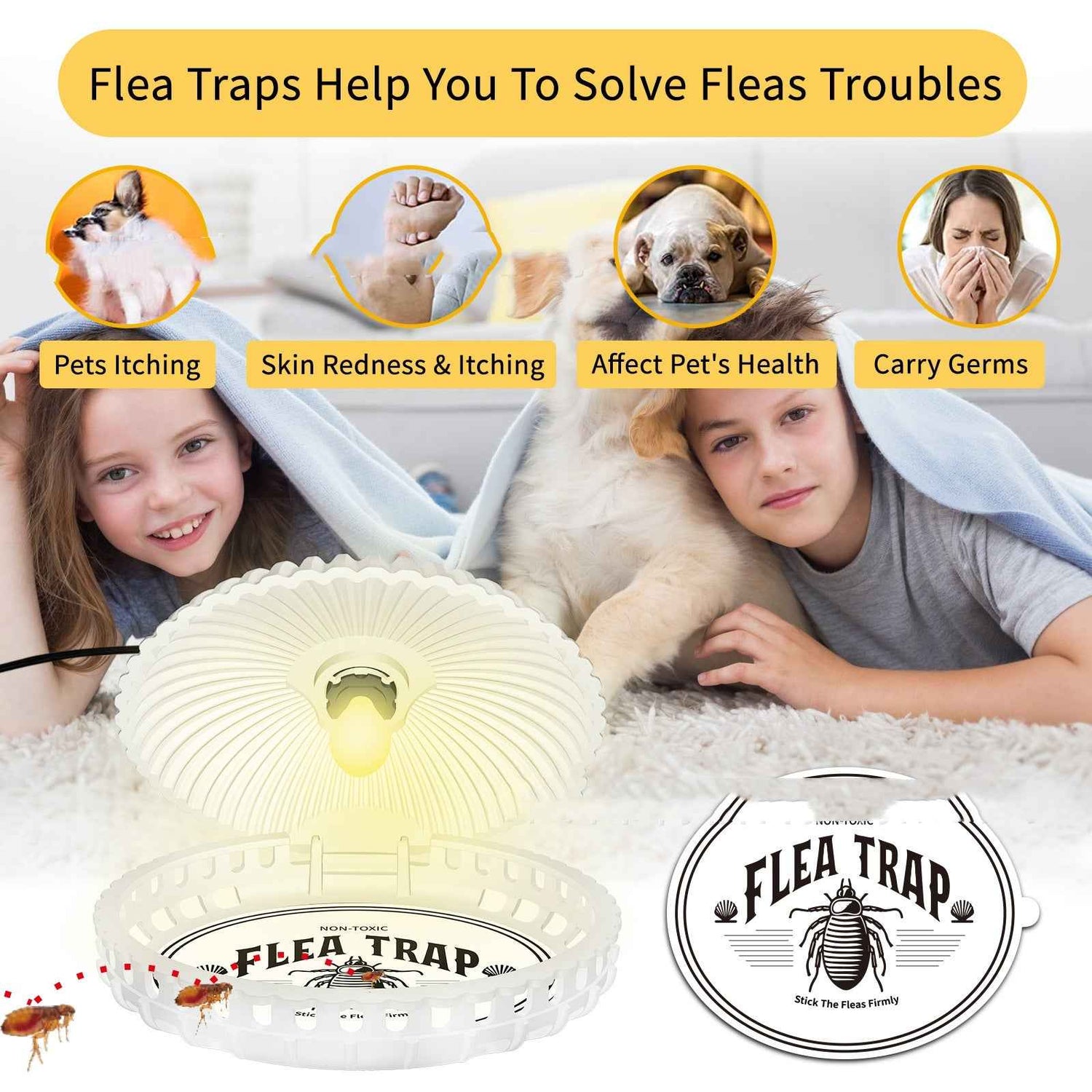 Pet Flea Trap Lamp | Shell Shape Indoor Flea Killer (2-Pack)