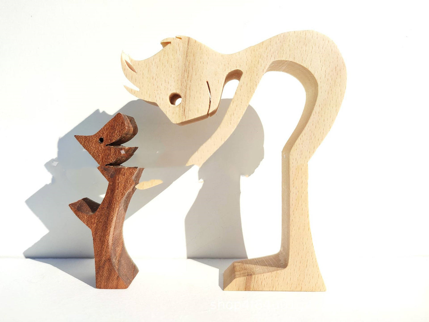 Handcrafted Wood Dog Sculpture | Man & Dog Home Decor Gift
