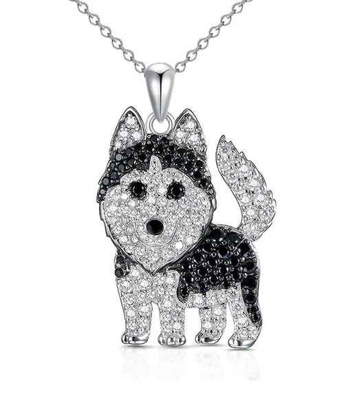 PET LOVERS THEME DOG NECKLACE - HUSKY