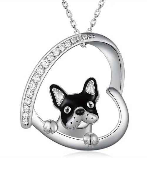 PET LOVERS THEME DOG AND HEART NECKLACE